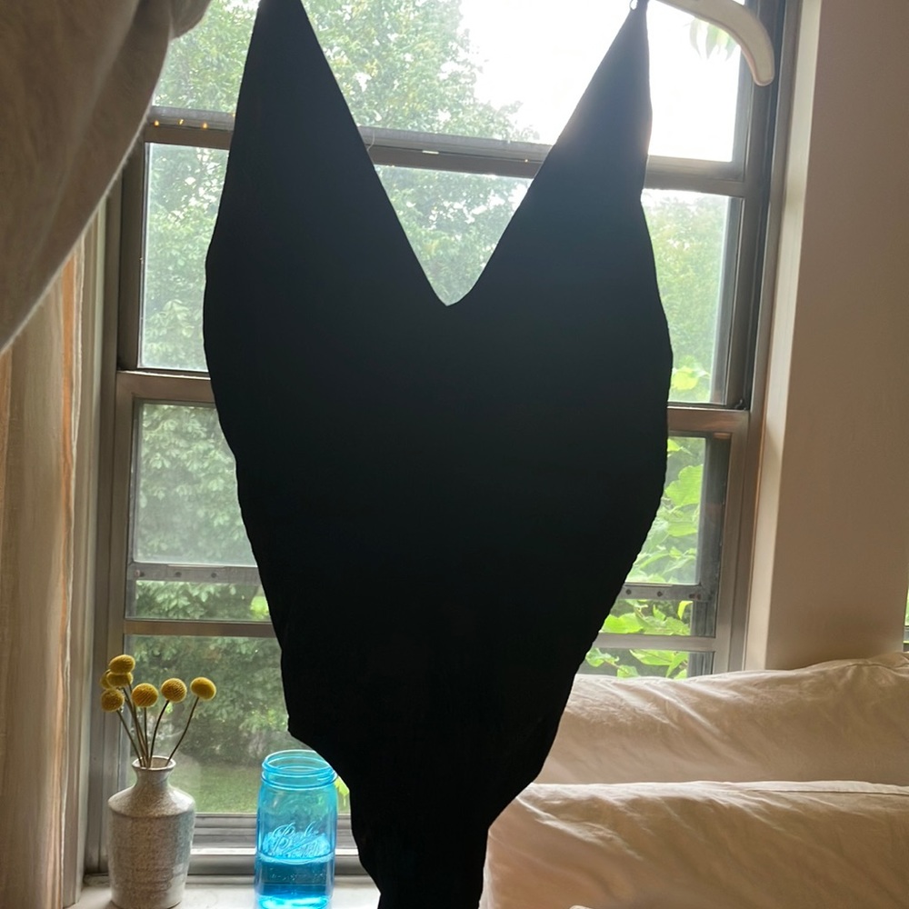 Black ribbed bodysuit